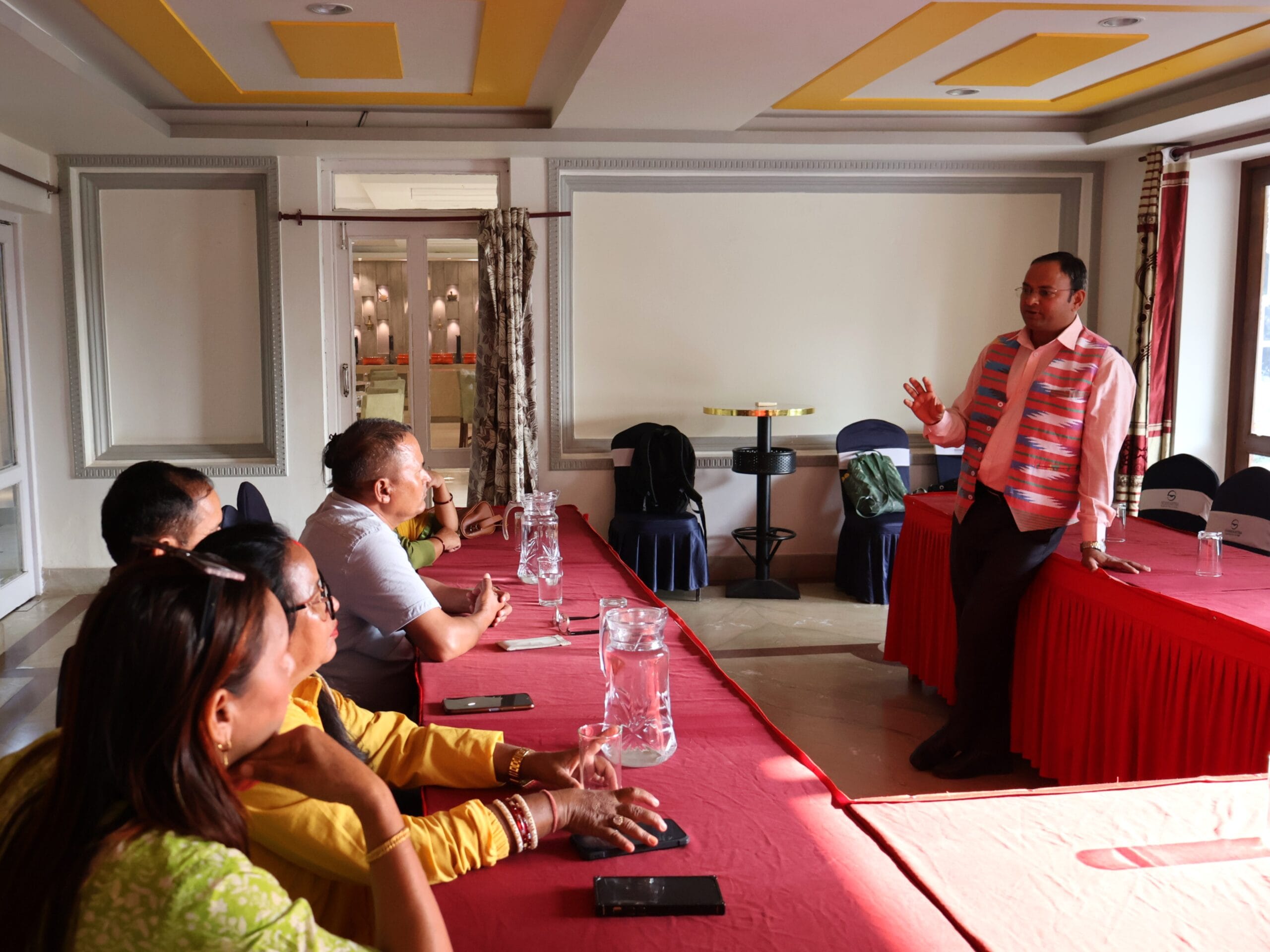 The Provincial Coordinator for TECSES, addressing a group of teachers from Karnali Province