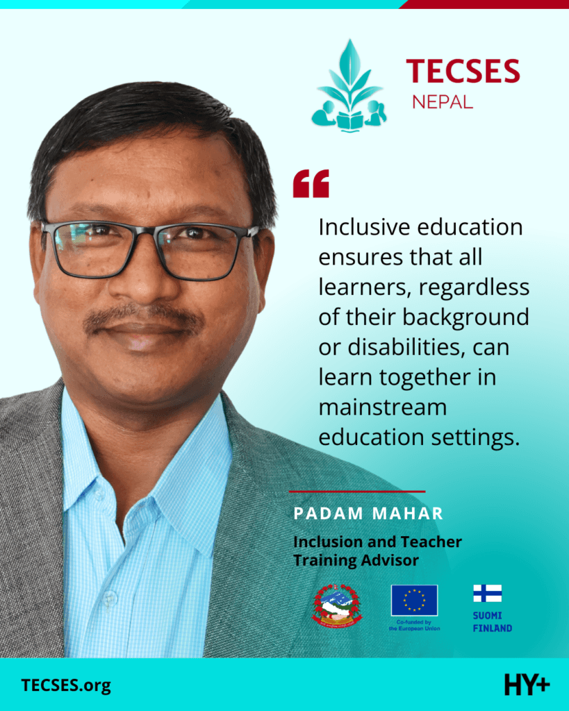 Padam Mahar: Inclusive education ensures that all learners—regardless of their background or disabilities—can learn together in mainstream education settings.