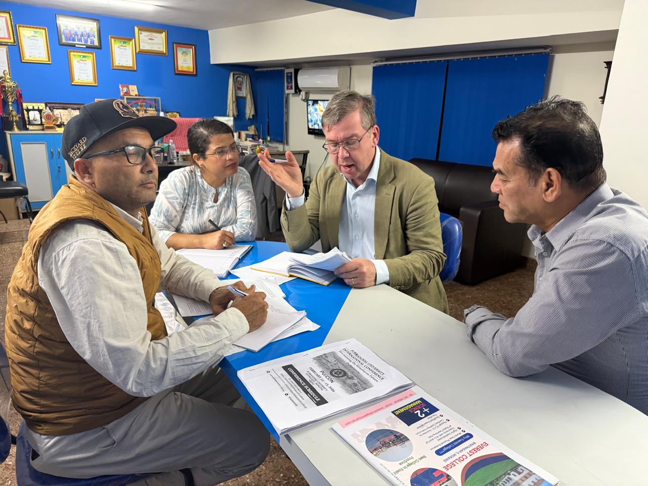 TECSES team brainstorming ideas with Madhesh University staff